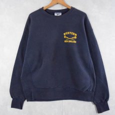 画像2: 90's Lee USA製 REVERSE WEAVE TYPE "WNEC" バックプリントスウェット NAVY XL (2)