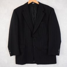 画像1: 80〜90's Burberrys' ストライプ柄 テーラードジャケット BLACK SIZE40R  (1)