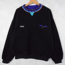 画像1: 90's Columbia USA製 フリースプルオーバージャケット BLACK L (1)