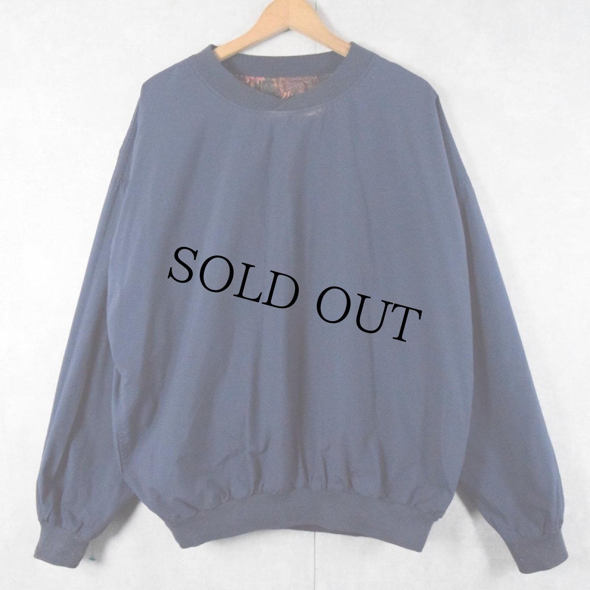 画像2: 80's roche USA製 総柄 リバーシブルナイロンプルオーバー NAVY XL (2)