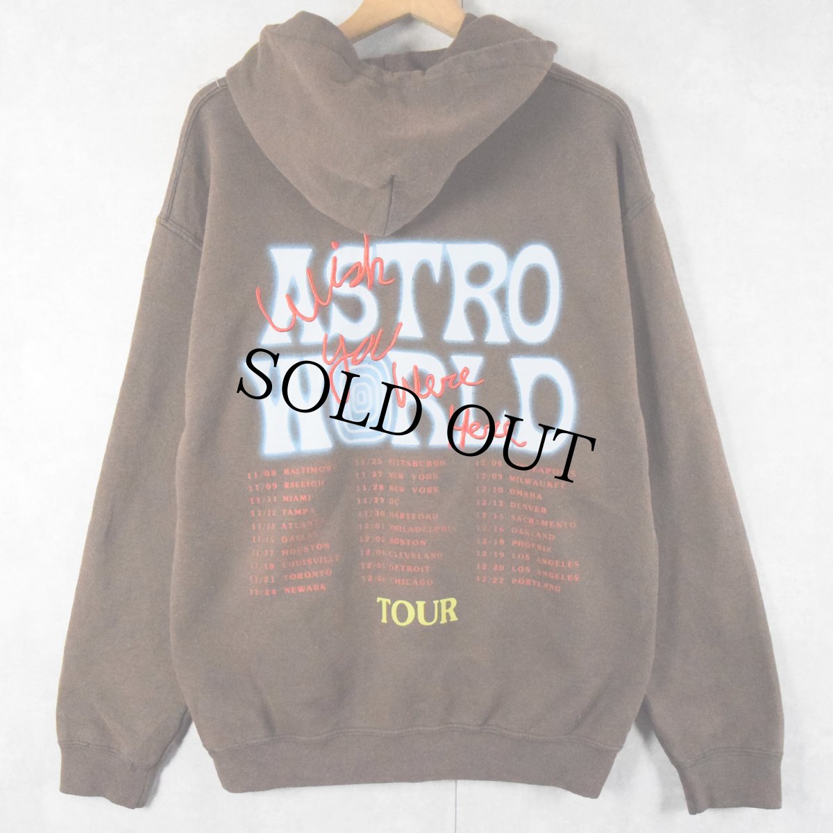 画像1: Travis Scott ASTRO WORLD "Wish You Were Here" ヒップホップスウェットフーディ S (1)