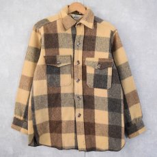 画像1: 70's Woolrich ブロックチェック柄 ウール×ナイロンシャツジャケット M (1)