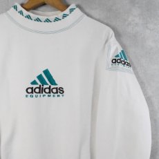 画像1: 90's adidas EQUIPMENT ロゴ刺繍 モックネックスウェット M (1)