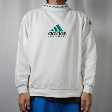 画像2: 90's adidas EQUIPMENT ロゴ刺繍 モックネックスウェット M (2)