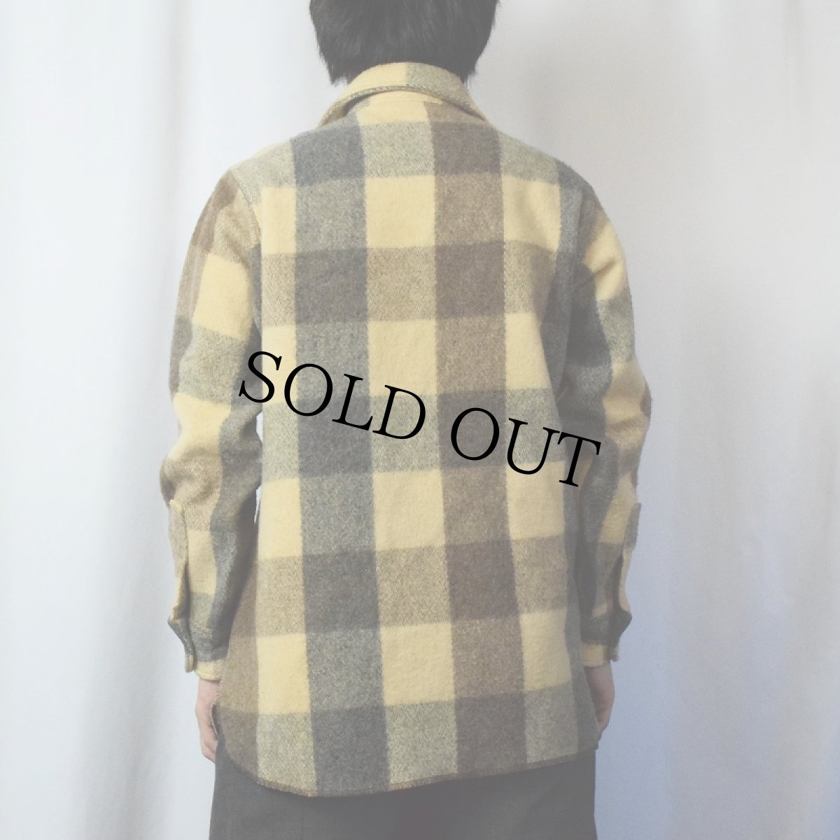 画像3: 70's Woolrich ブロックチェック柄 ウール×ナイロンシャツジャケット M (3)
