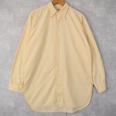 画像1: 〜40's SANFORIZED 織柄 マチ付きコットンシャツ (1)