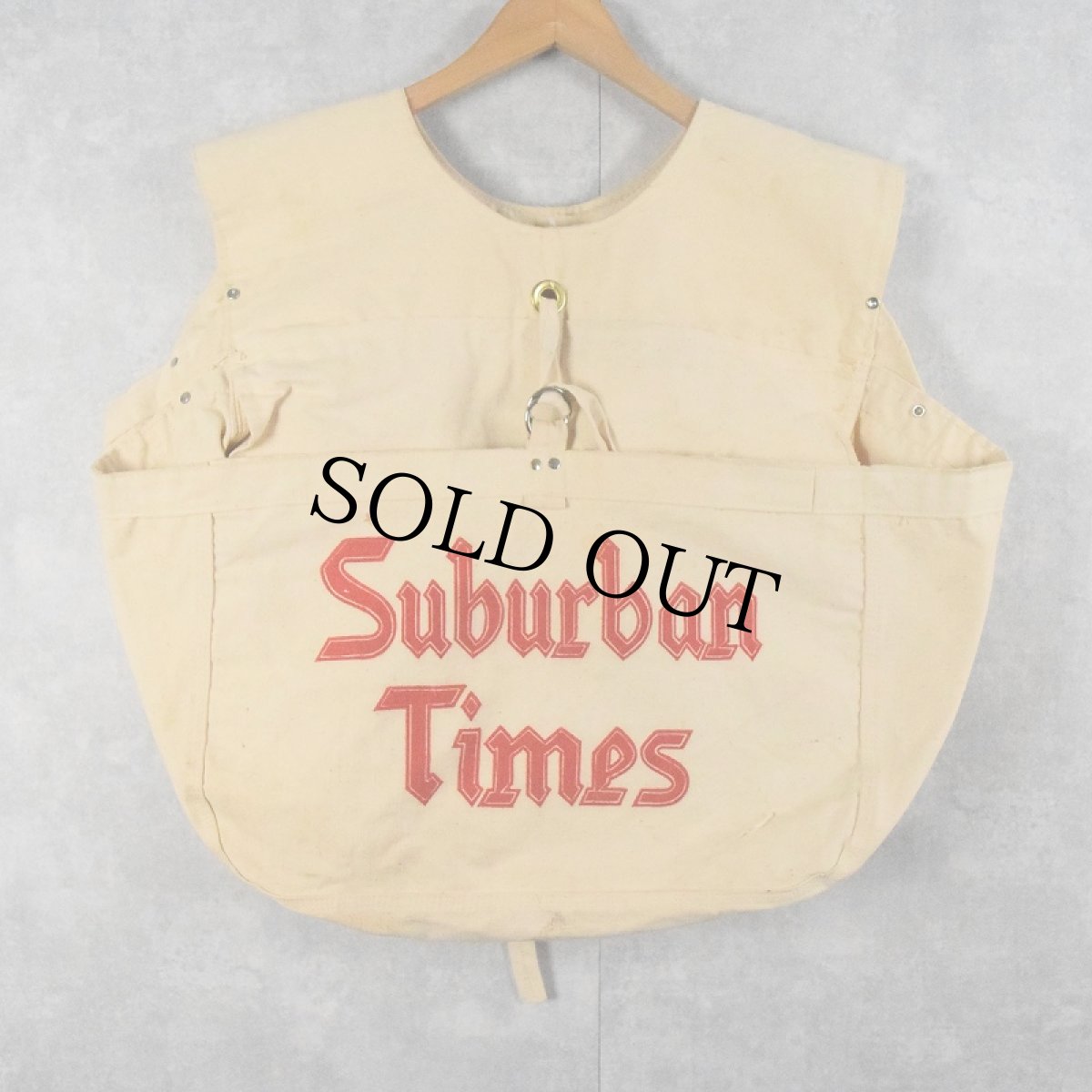 画像1: VINTAGE Newspaper Bag Vest "Suburban Times" (1)