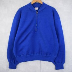 画像2: 50〜60's SAND KNIT "LIONS" フェルトパッチ付き ハーフジップニットセーター SIZE48 (2)