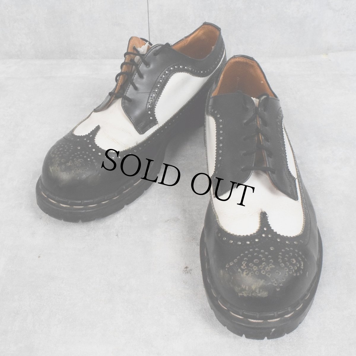 画像1: Dr.Martens ENGLAND製 ウイングチップ レザーブローグシューズ SIZE35 (1)