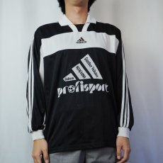 画像2: 90's adidas "profisport" フロッキープリント ゲームシャツ M (2)