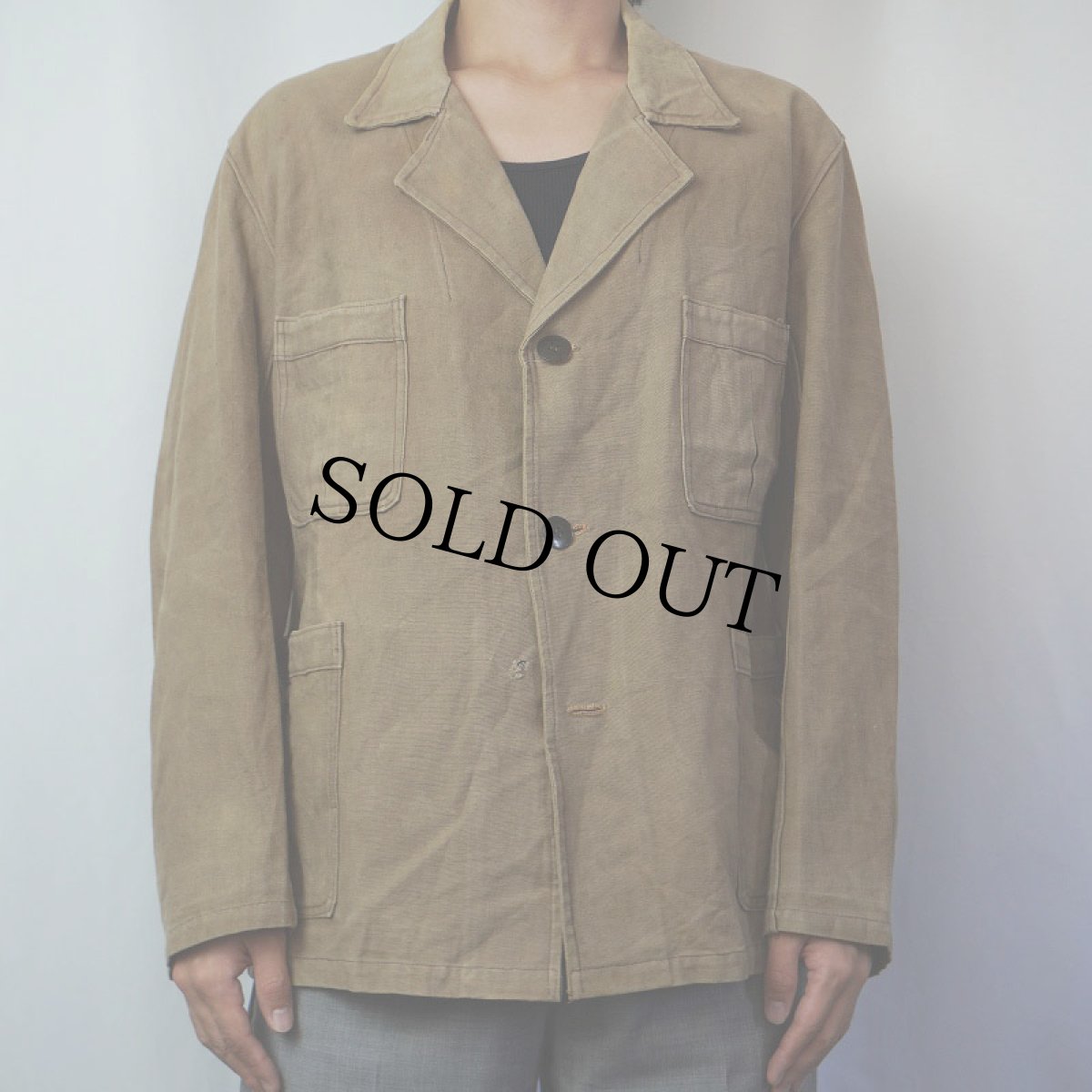 画像2: VINTAGE EURO コットンハンティングジャケット (2)