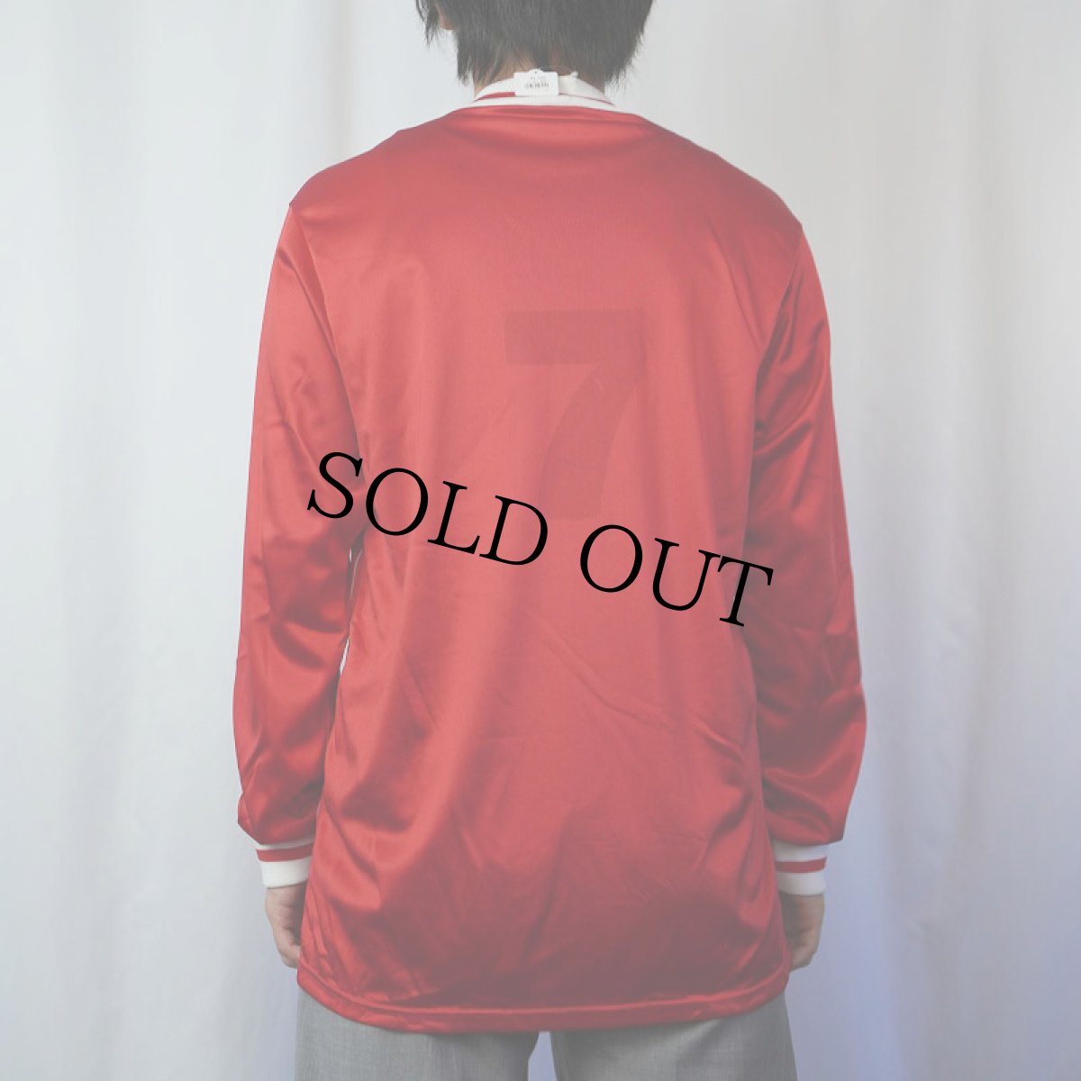 画像3: 80〜90's UMBRO ストライプ柄 フロッキープリント ゲームシャツ L (3)