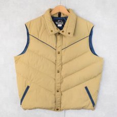 画像1: 80's Woolrich USA製 ポリエステル×コットン ダウンベスト L (1)