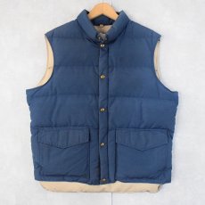 画像1: 80's Woolrich USA製 ナイロンダウンベスト NAVY L (1)