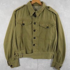 画像1: 40's BRITISH ARMY グリーンデニム BATTLEDRESS JACKET (1)