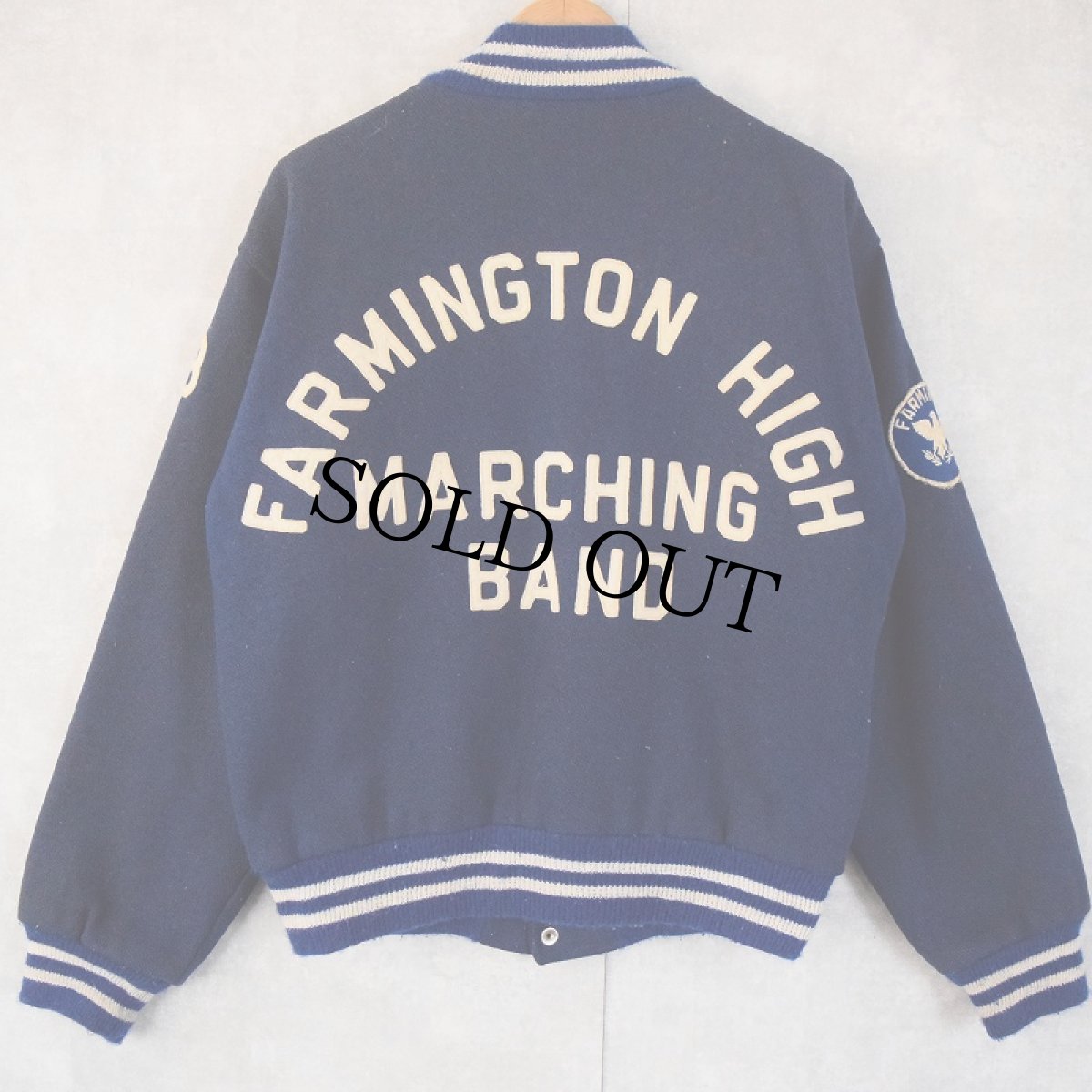 画像2: 70's Fordham felt Works ワッペン付き キルティングライナー メルトンウールスタジャン (2)