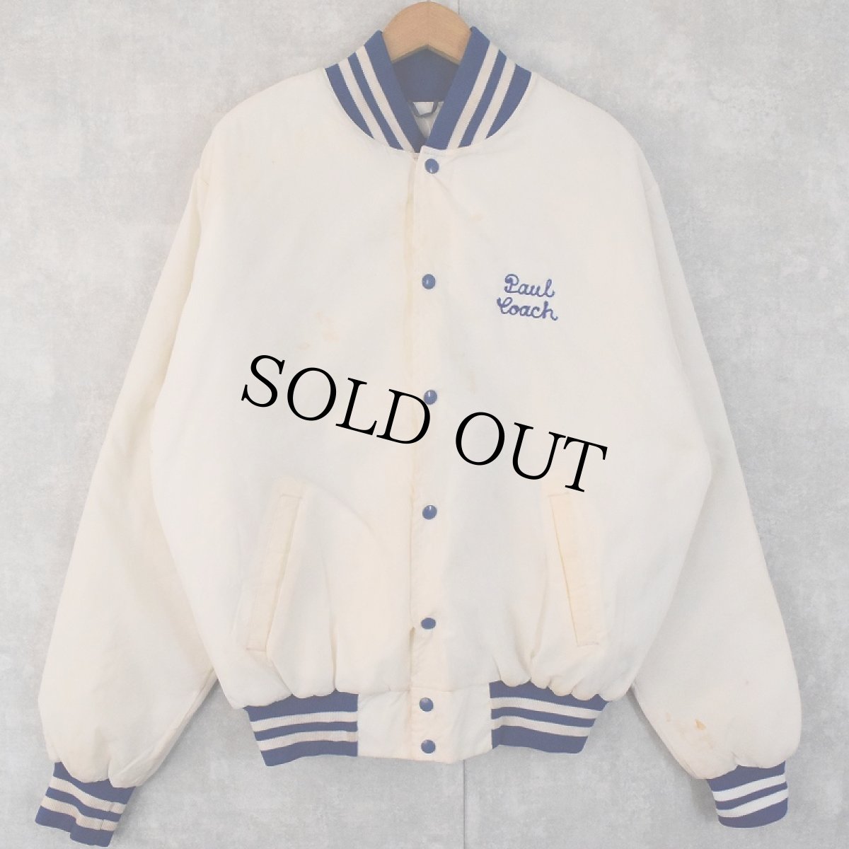 画像2: 90's Rennoc USA製 "Tara Hills Mustangs" チェーン刺繍 ナイロンスタジャン L (2)