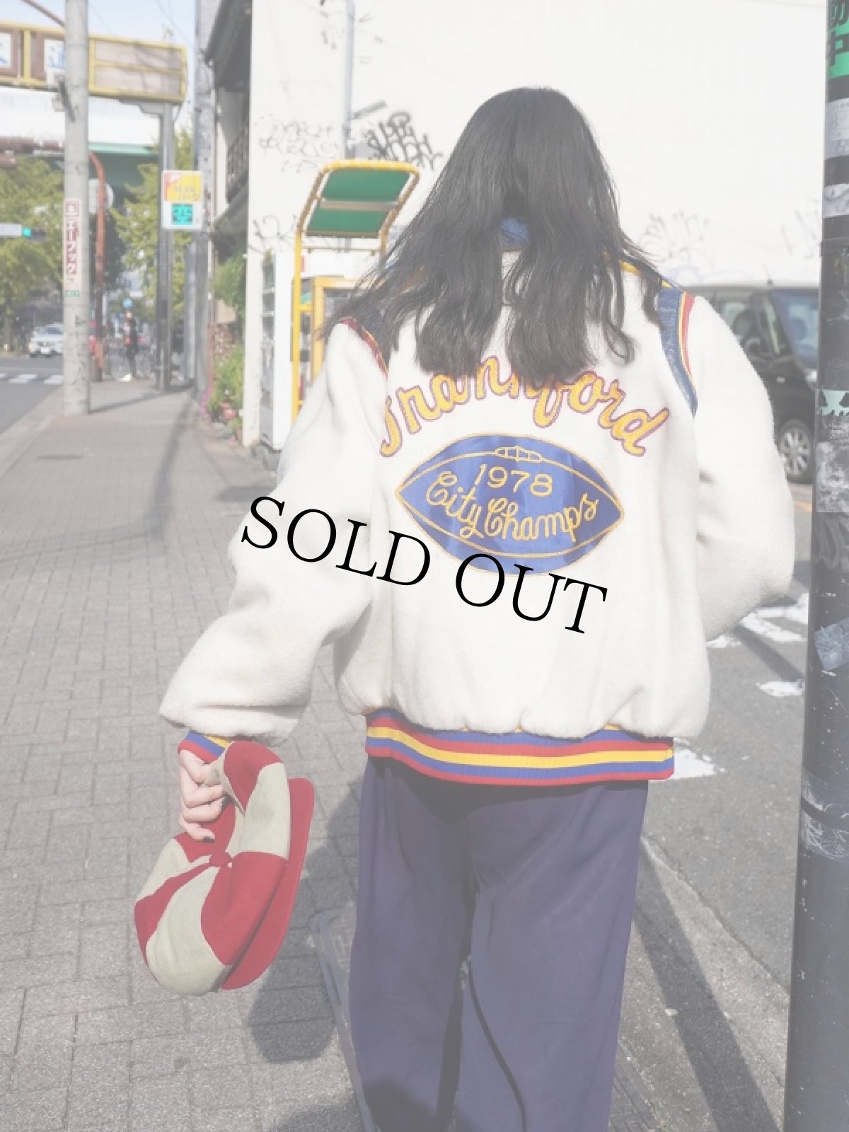 画像3: 70's ALVIN "Frankford" チェーン刺繍 キルティングライナー スタジャン SIZE40 (3)