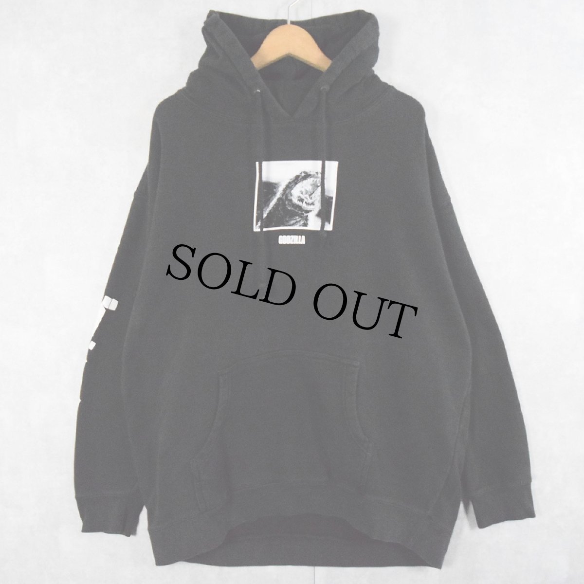 画像2: GOZILLA グラフィックプリント スウェットフーディー BLACK XL (2)