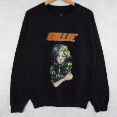 画像1: BILLIE EILISH ミュージシャン プリントスウェット BLACK M (1)