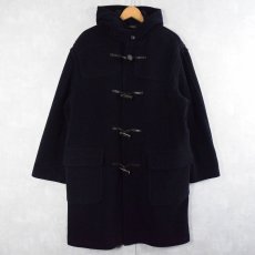 画像1: 80's Gloverall ENGLAND製 ヘリンボーン ウールダッフルコート NAVY SIZE38 (1)