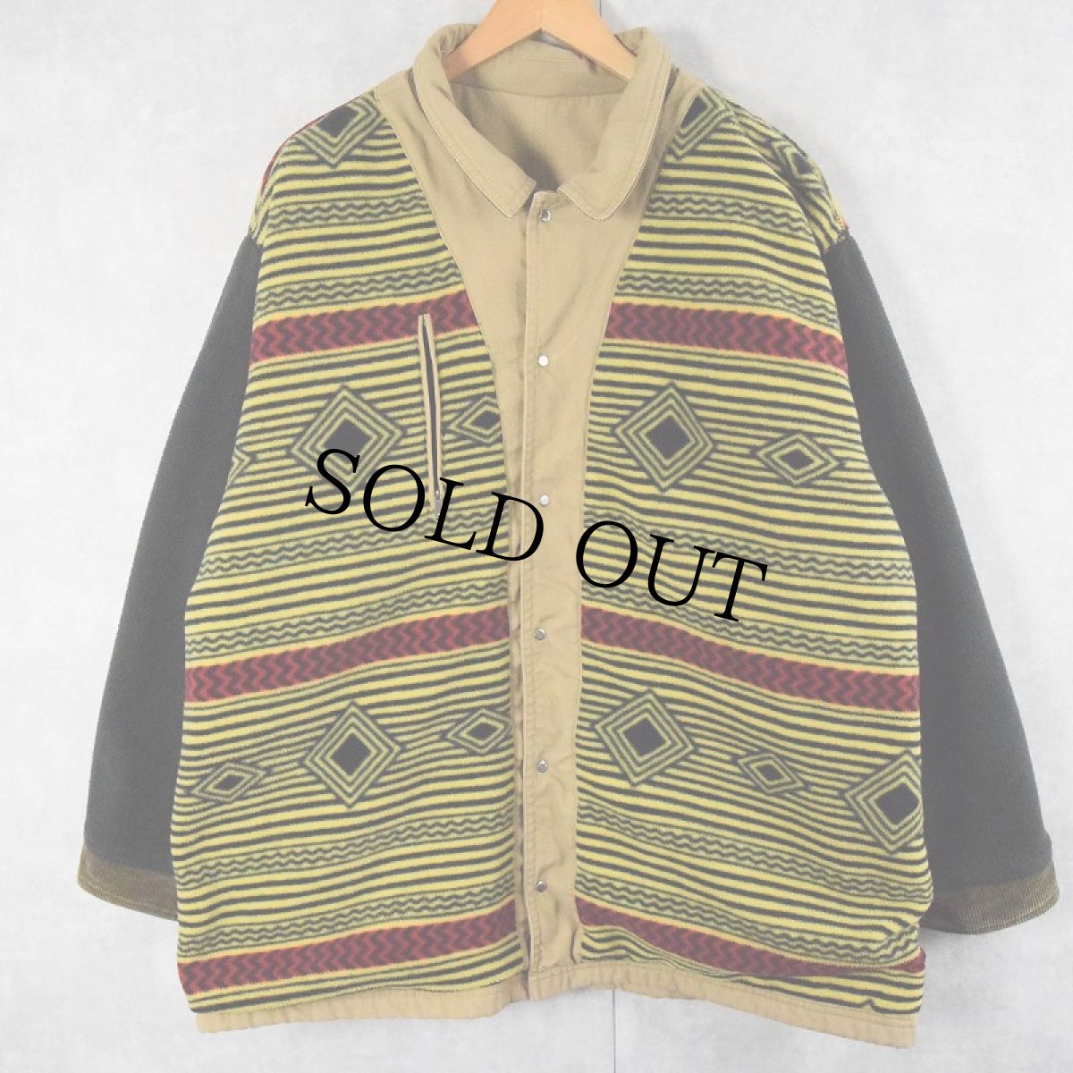 画像2: 90's Patagonia ブルズアイ柄ライナー ヌエボレンジコート L (2)