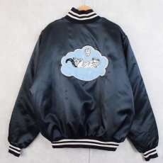 画像1: 90's Rennoc USA製 "Dan Cloud Nine" 馬刺繍 中綿ナイロンスタジャン NAVY XXL (1)