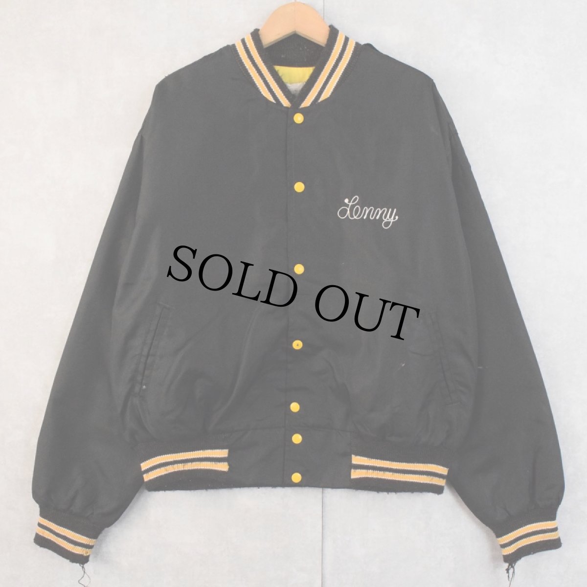 画像2: 70's WEST WIND "Lenny's Meats" 中綿ナイロンスタジャン BLACK XL (2)