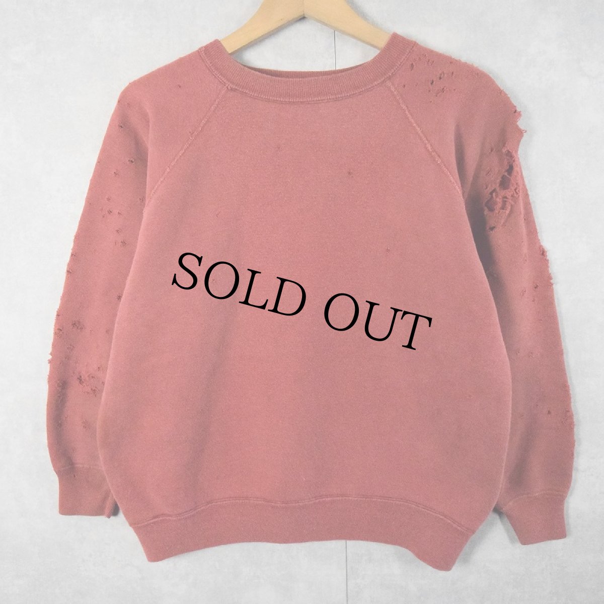 画像2: 60's "UCD" フロッキープリント ラグランスウェット (2)