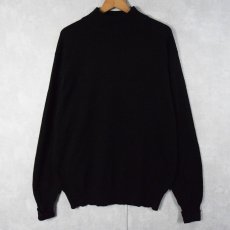 画像1: N Peal Scotland製 モックネック カシミアニットセーター BLACK SIZE44 (1)