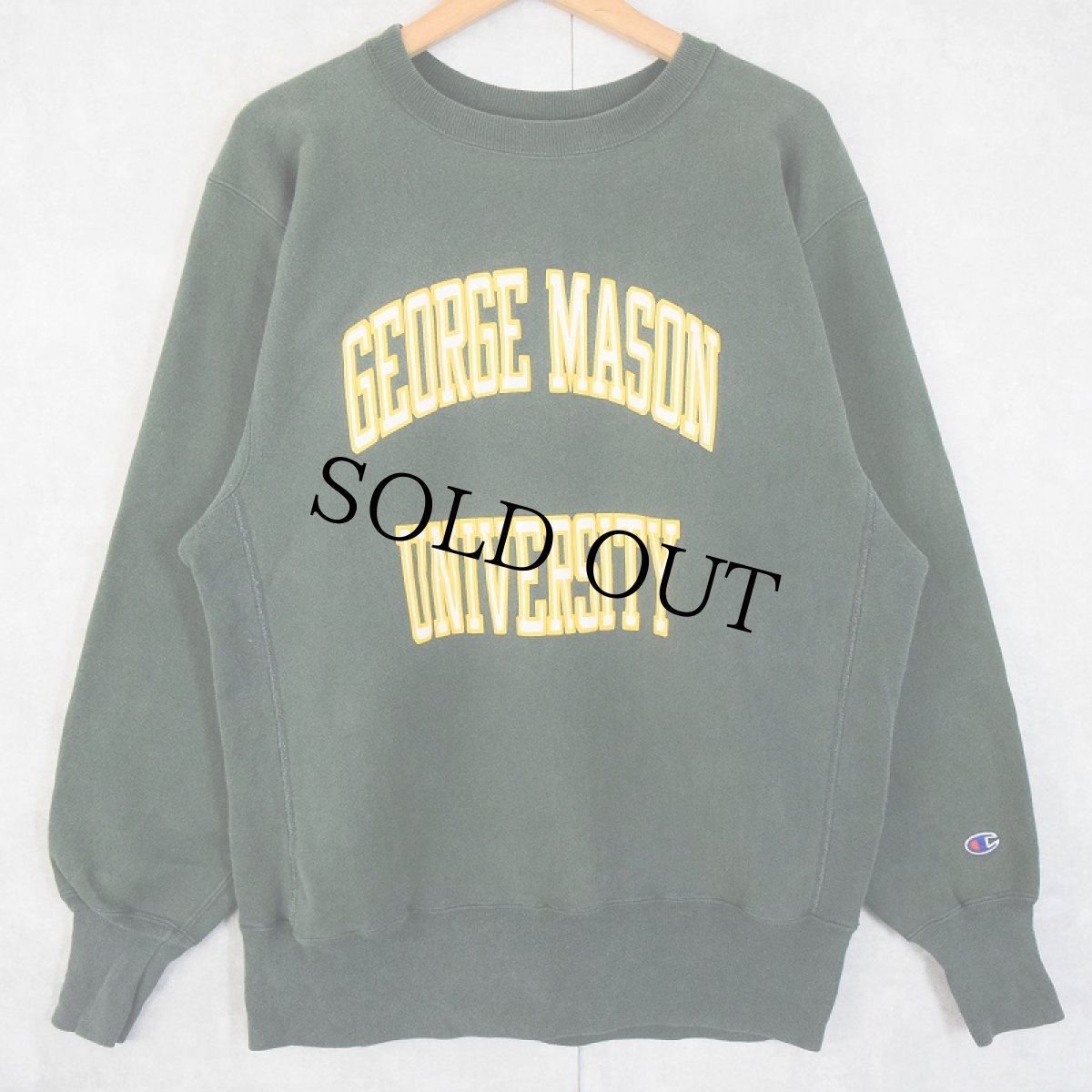 画像1: 90's Champiom REVERSE WEAVE "GEORGE MASON UNIVERSITY" プリントスウェット L (1)