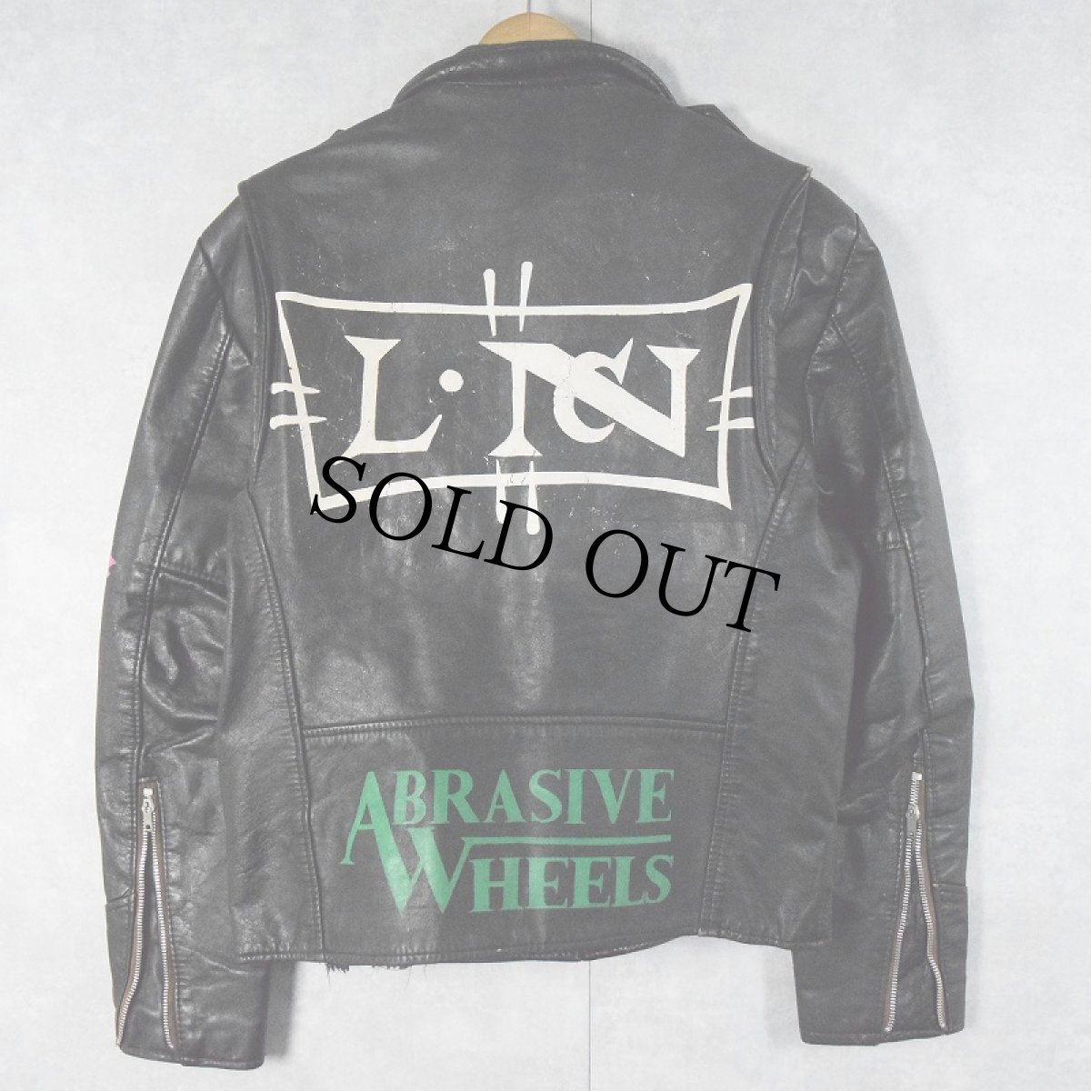 画像2: 70's GENUINE Leather ペイントダブルライダースジャケット   (2)