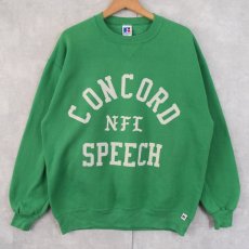 画像1: 90's〜 USA製 "CONCORD SPEECH" 前V プリントスウェット XL (1)