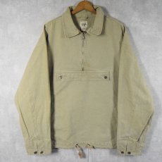 画像1: 90's GAP ハーフジップ ダックプルオーバージャケット XL (1)