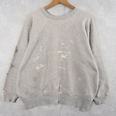 画像1: 50's Healthknit IRREGULAR ペンキペイント ラグランスウェット L (1)