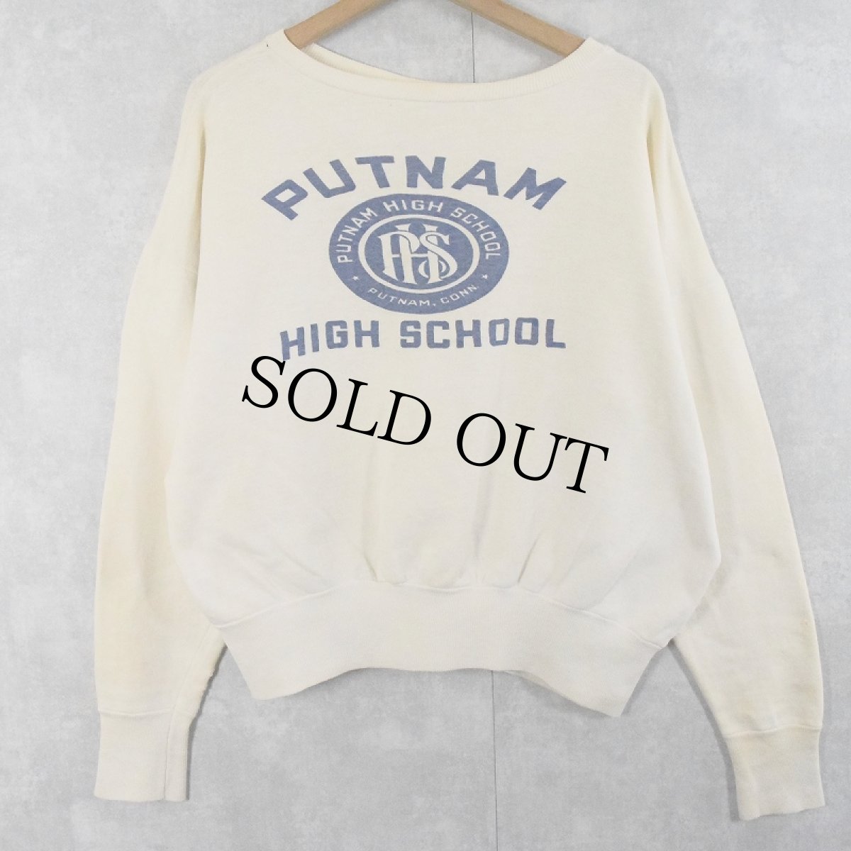 画像1: 50's "PUTNAM HIGH SCHOOL" フロッキープリントウェット  (1)