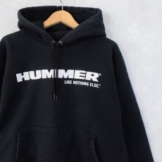 画像1: Champion PREMIUM REVERE WEAVE "HUMMER" 自動車メーカーロゴプリントスウェットフーディー BLACK L (1)