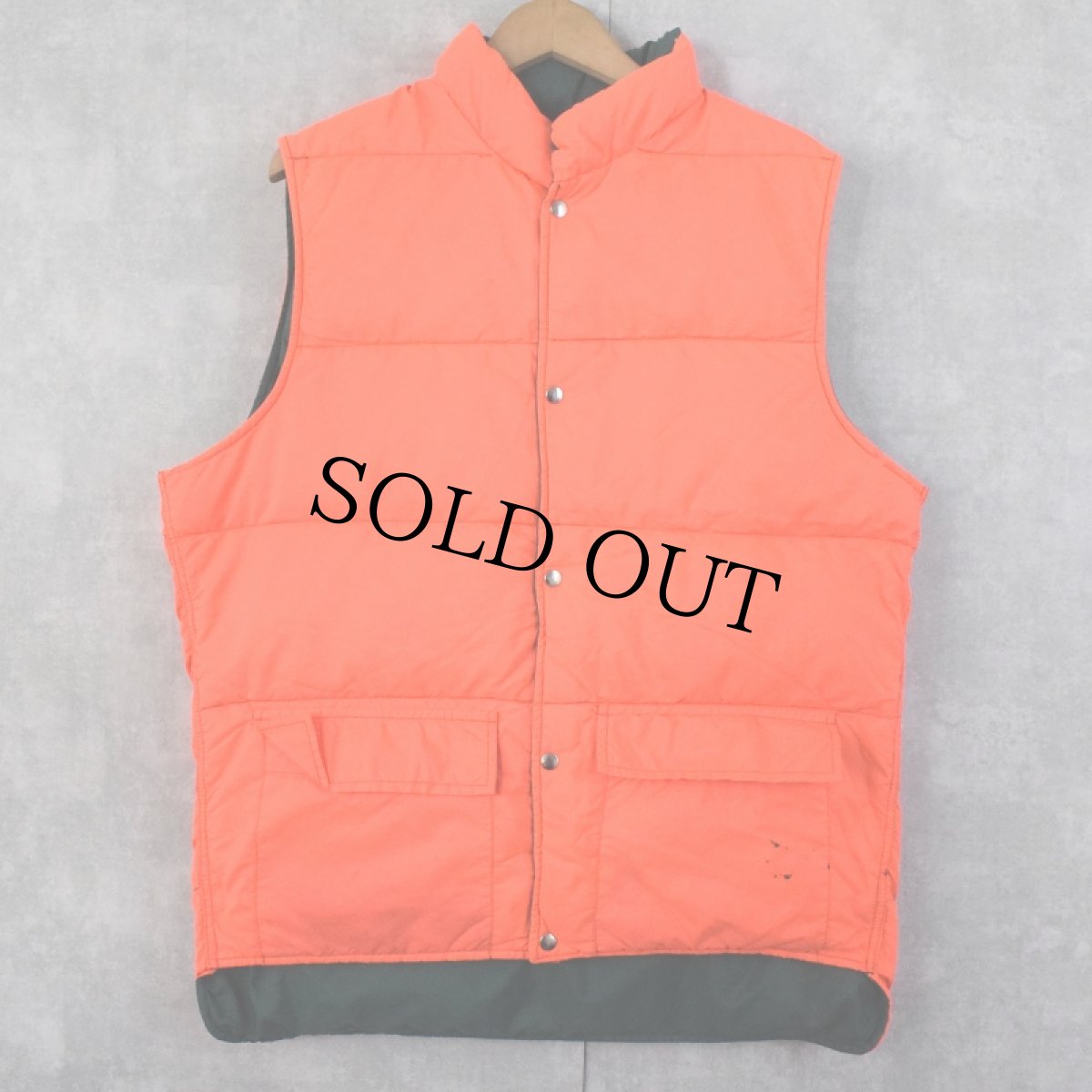 画像2: 70's Woolrich リバーシブルナイロンダウンベスト L (2)