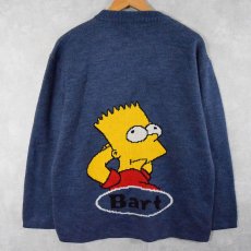 画像1: 2000's THE SIMPSONS "100% Bart" キャラクター柄織り スキーニットセーター SIZE3 (1)