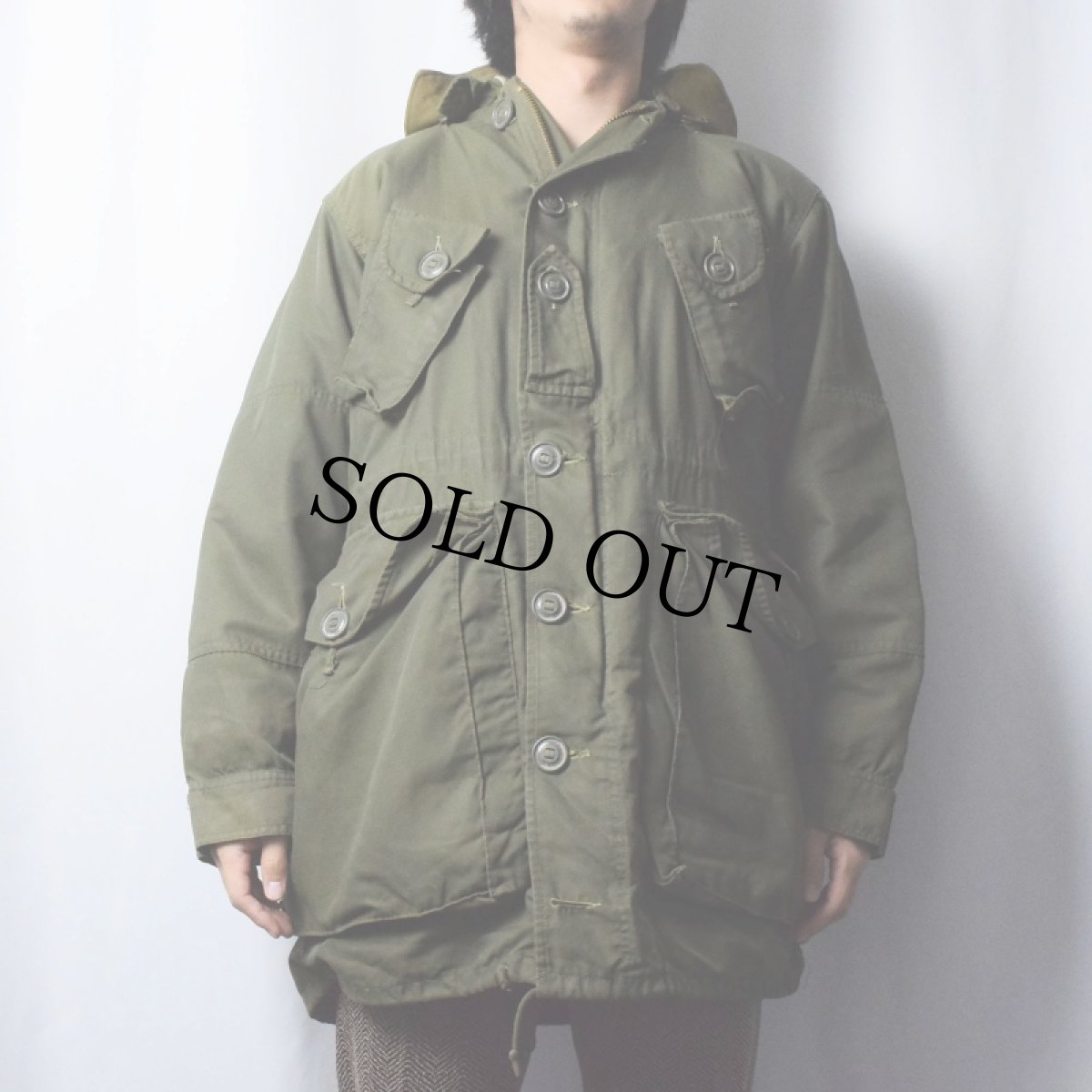 画像2: 80's CANADIAN ARMY ECW ライナー/フード付き コンバットパーカー SHORT SMALL (2)