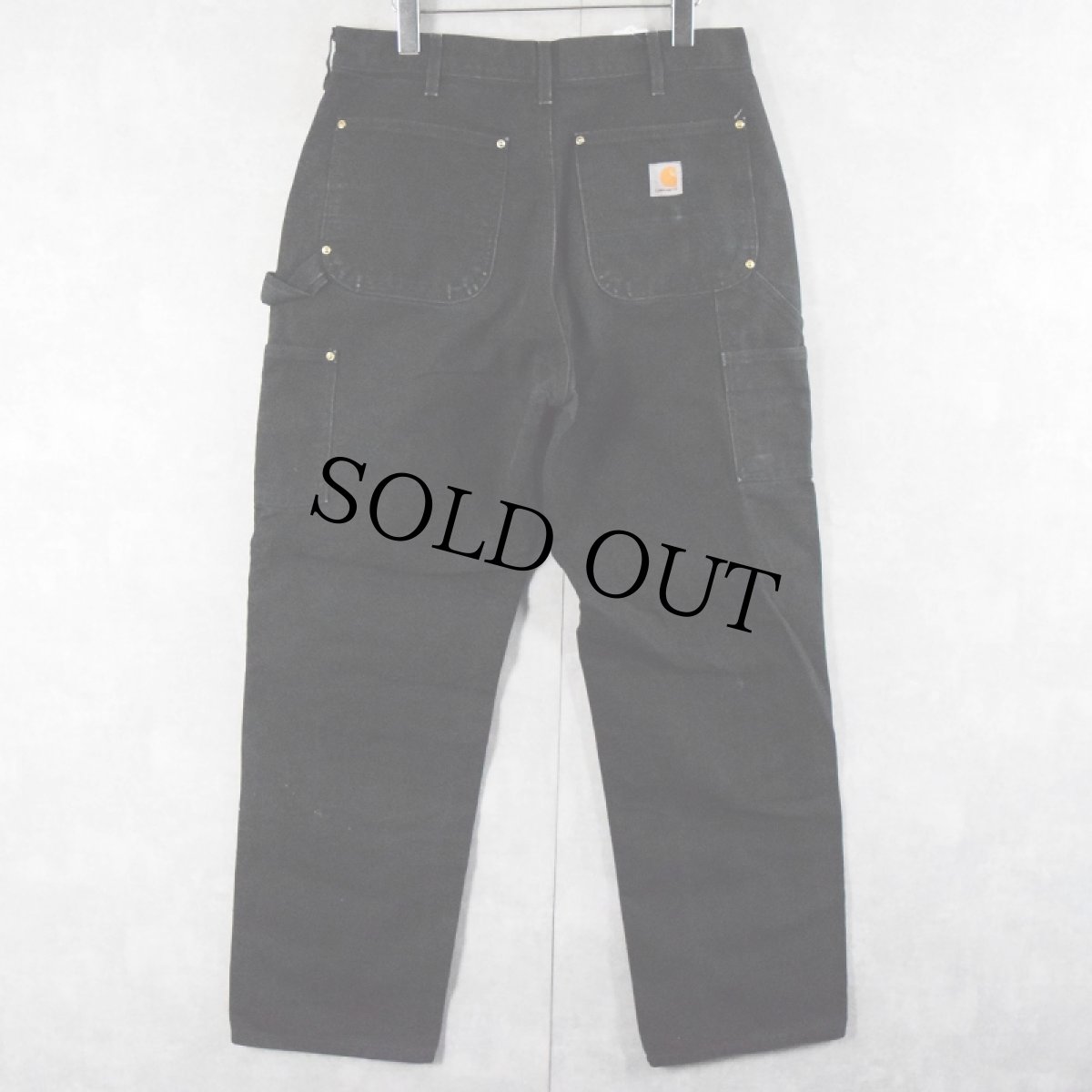 画像2: 90's Carhartt USA製 ダブルニー ダックペインターパンツ BLACK W33 (2)