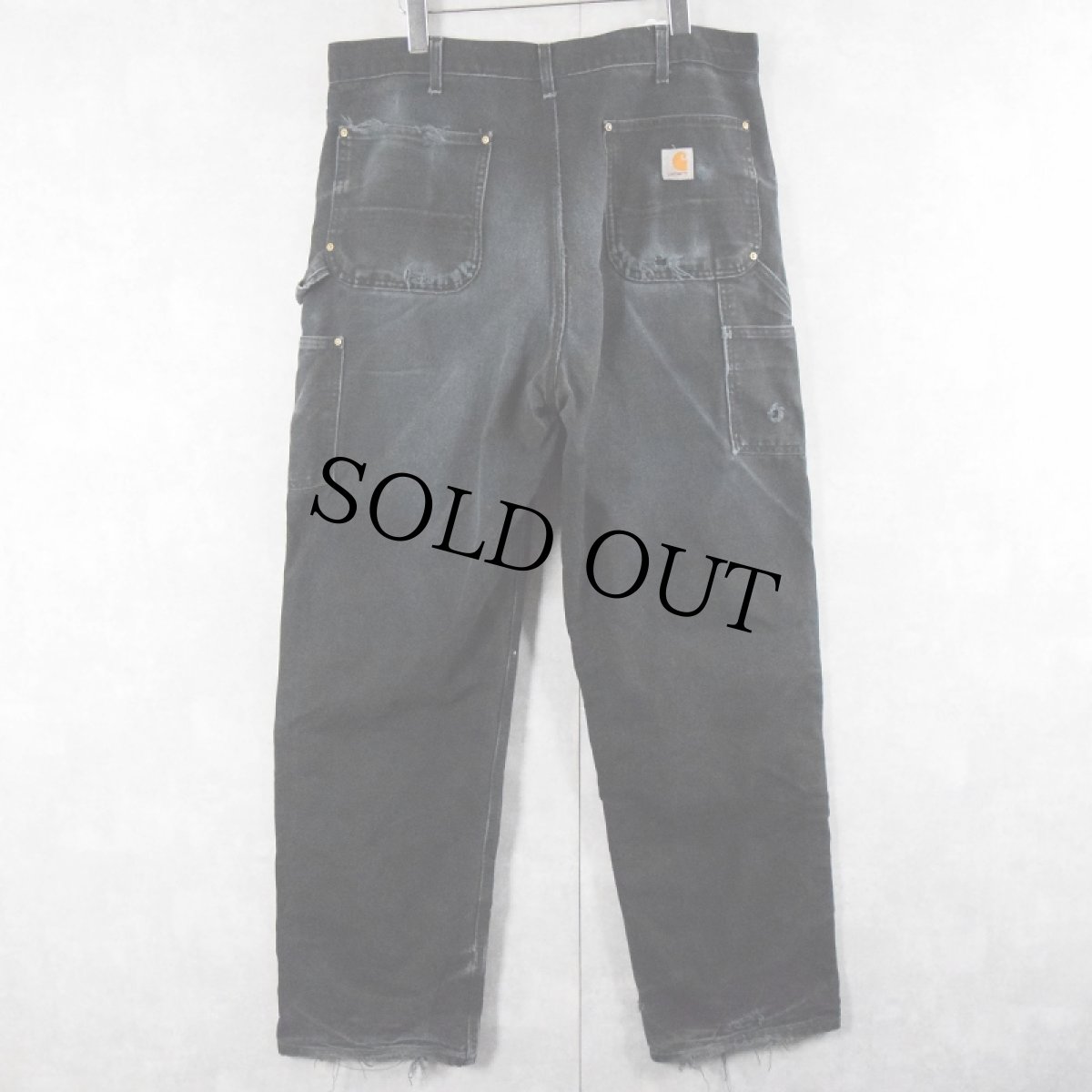 画像2: 90's Carhartt USA製 ダブルニー ダックペインターパンツ BLACK W35 (2)