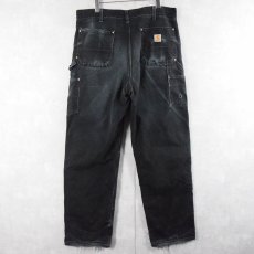 画像2: 90's Carhartt USA製 ダブルニー ダックペインターパンツ BLACK W35 (2)