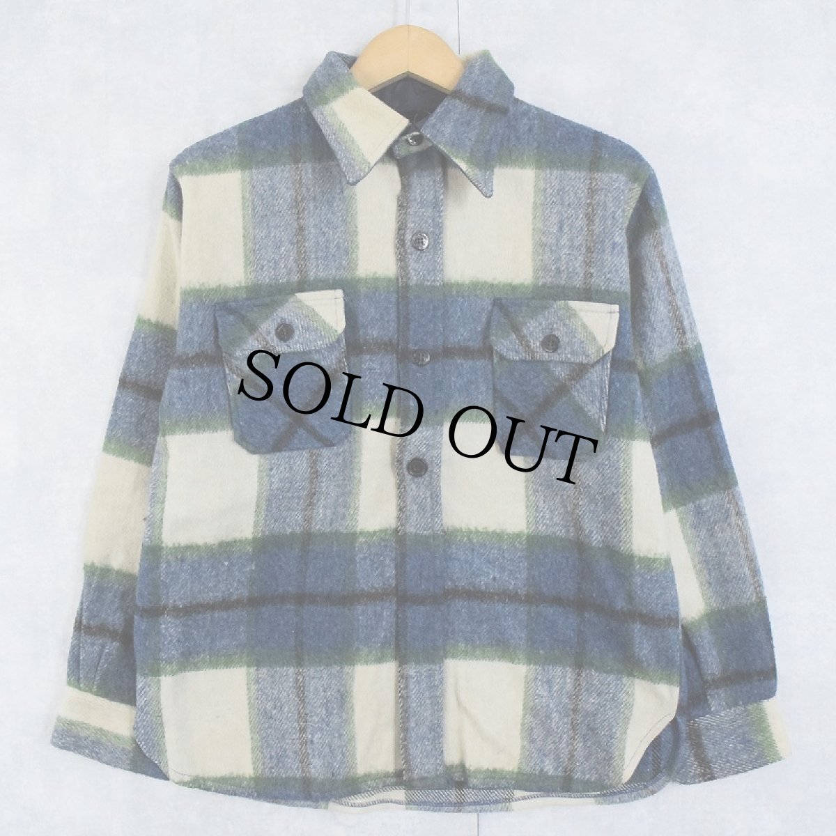 画像1: 70〜80's Royal Choice チェック柄 CPOシャツジャケット SIZE18 (1)