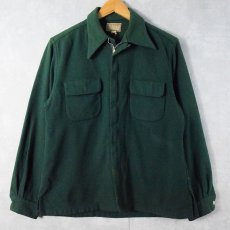 画像1: 40's McGREGOR USA製 ウールジップシャツ GREEN MEDIUM (1)