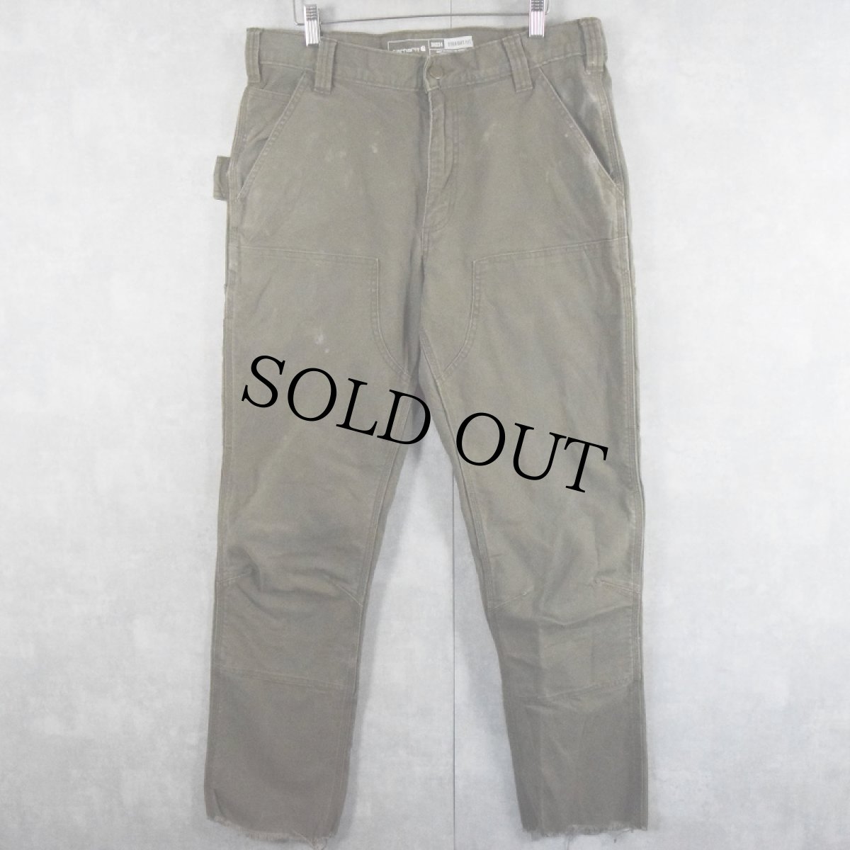 画像1: Carhartt "STRAIGHT FIT" ダブルニーペインターパンツ KHAKI W33 (1)