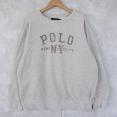 画像1: POLO Ralph Lauren 両V "POLO NY ATHLETIC DEPT" 染み込みプリントスウェット XXL (1)