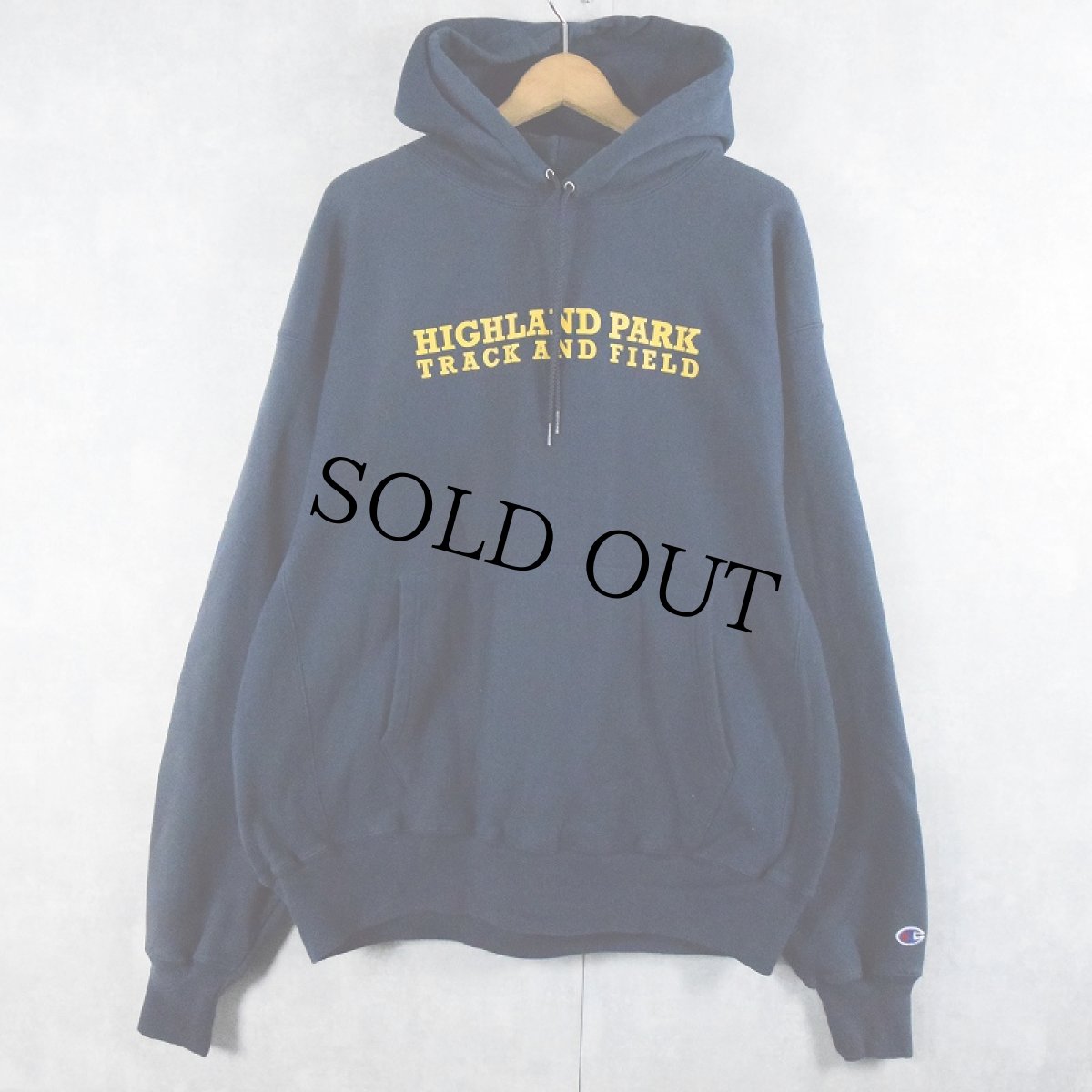 画像2: Champion REVERSE WEAVE "HIGHLAND PARK" スウェットフーディー NAVY L (2)