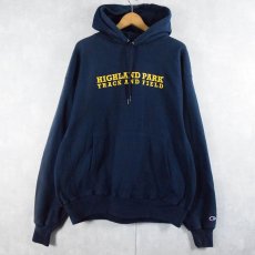 画像2: Champion REVERSE WEAVE "HIGHLAND PARK" スウェットフーディー NAVY L (2)