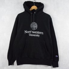 画像1: Champion REVERSE WEAVE "Northwestern University" スウェットフーディー BLACK M (1)